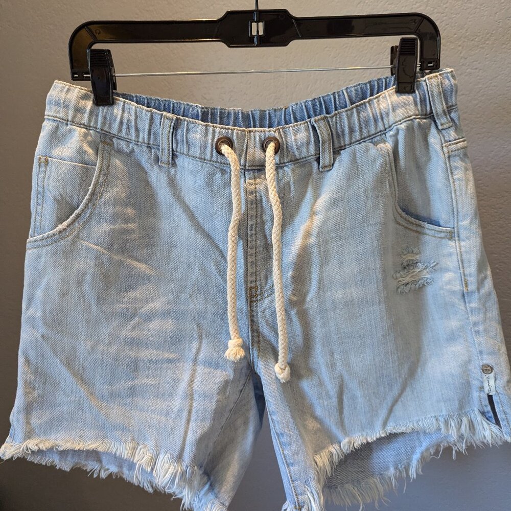 One Teaspoon Denim Boyfriend Frayed Shorts